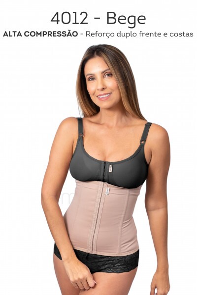 Cinta abdominal com fechamento frontal e 4 barbatanas - Plus Size 4012PSGBESS1